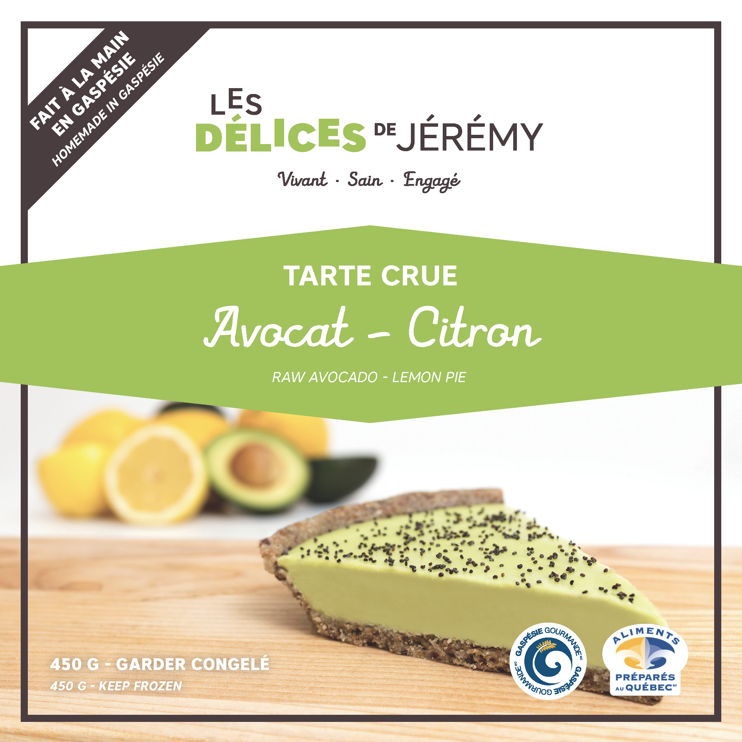 Tarte Avocat Citron 450g Les Delices De Jeremy