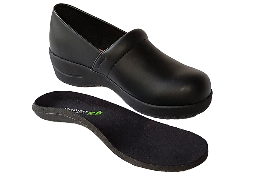 Wellness Faves Leather Work Shoes - Black – Wellness Footwear®