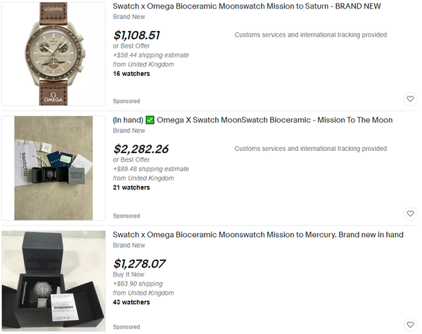 Moonswatches en eBay