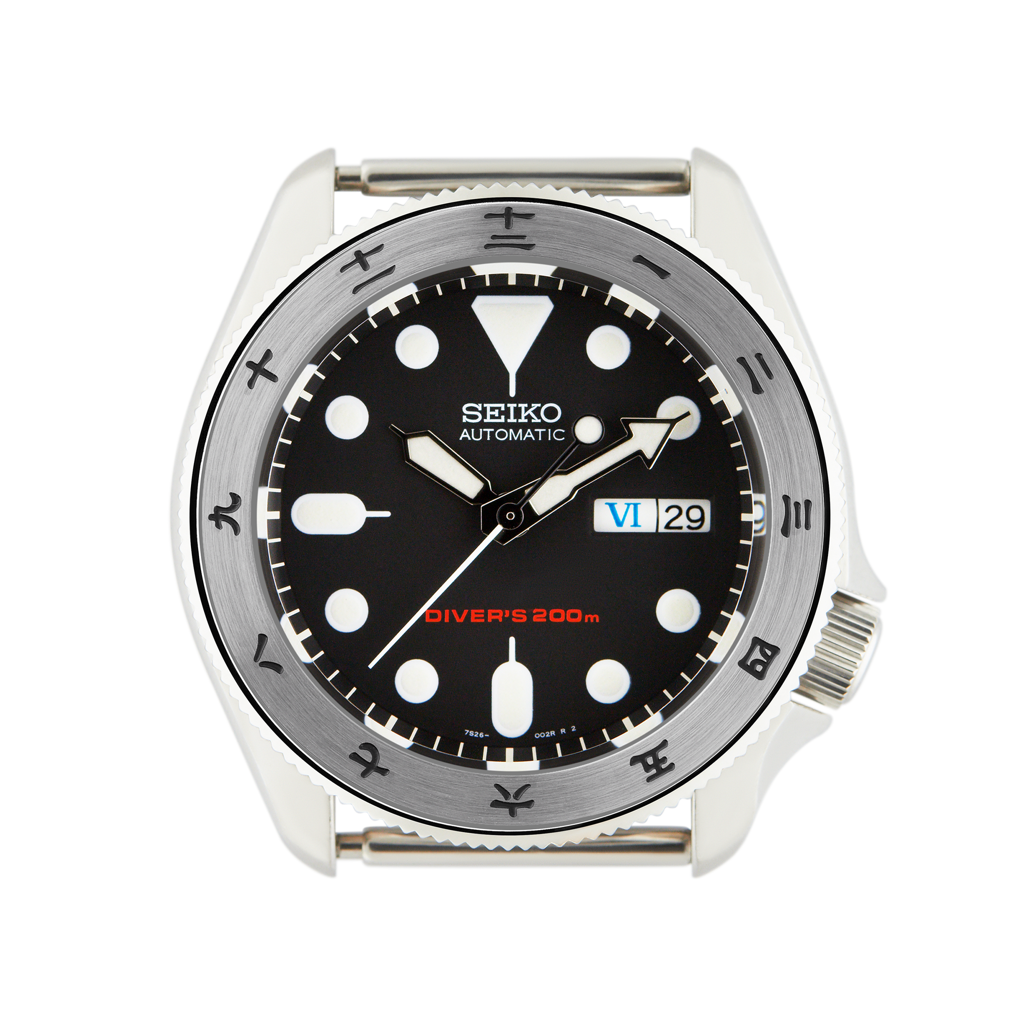 SKX007/SRPD Steel Bezel Insert: Dual Time Kanji Silver | namokiMODS