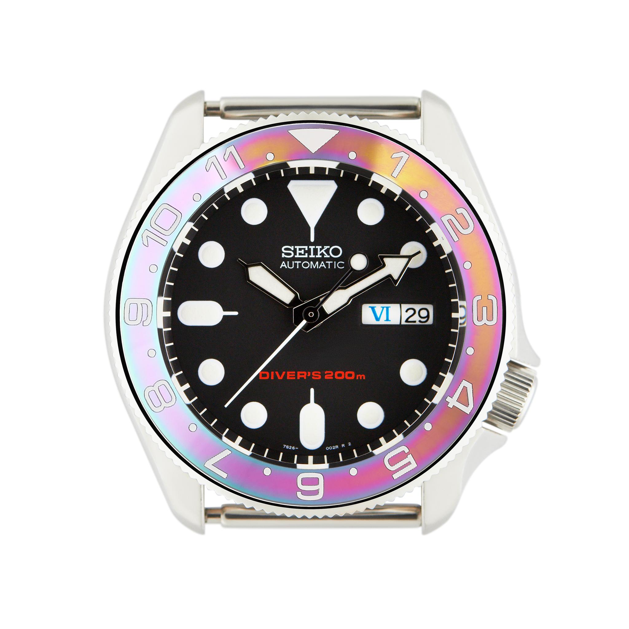 SKX007/SRPD Ceramic Bezel Insert: Dual Time style Rainbow – namokiMODS