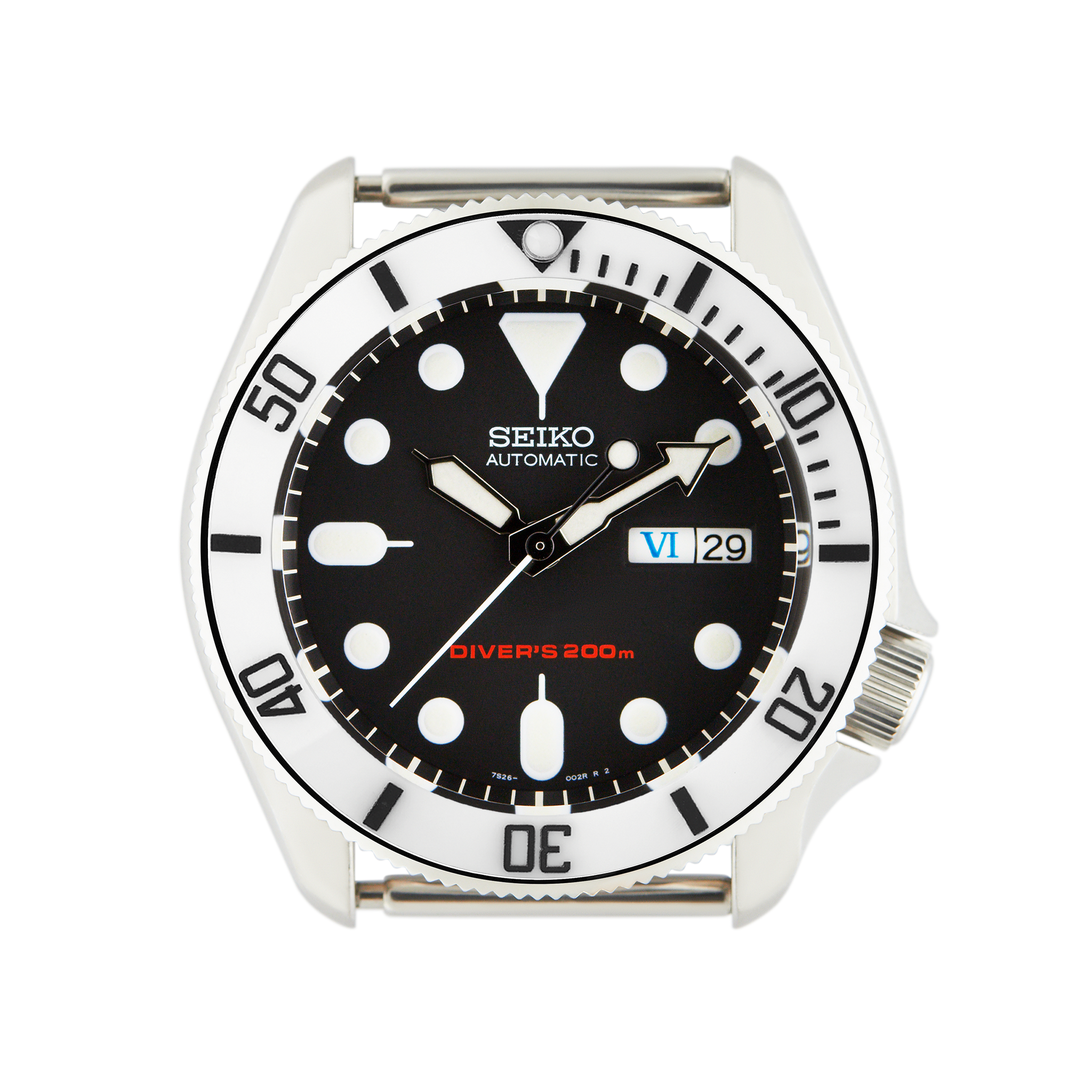 SKX007/SRPD Ceramic Bezel Insert: Sub style White/Black | namokiMODS