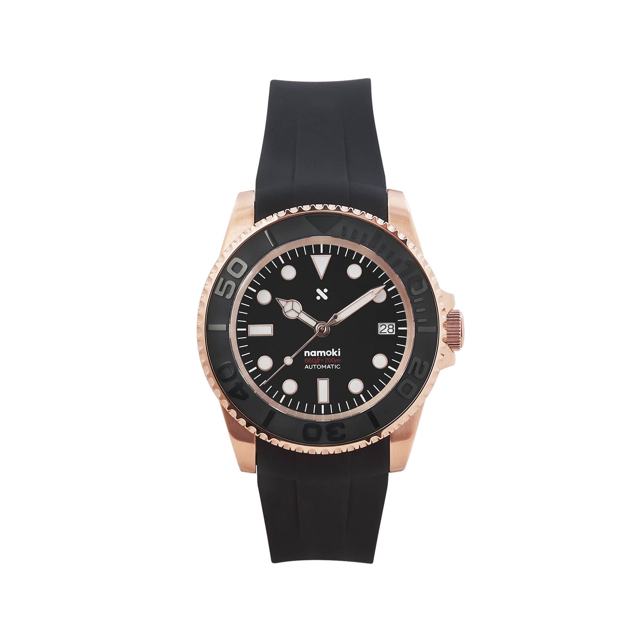 rose gold submariner rubber strap