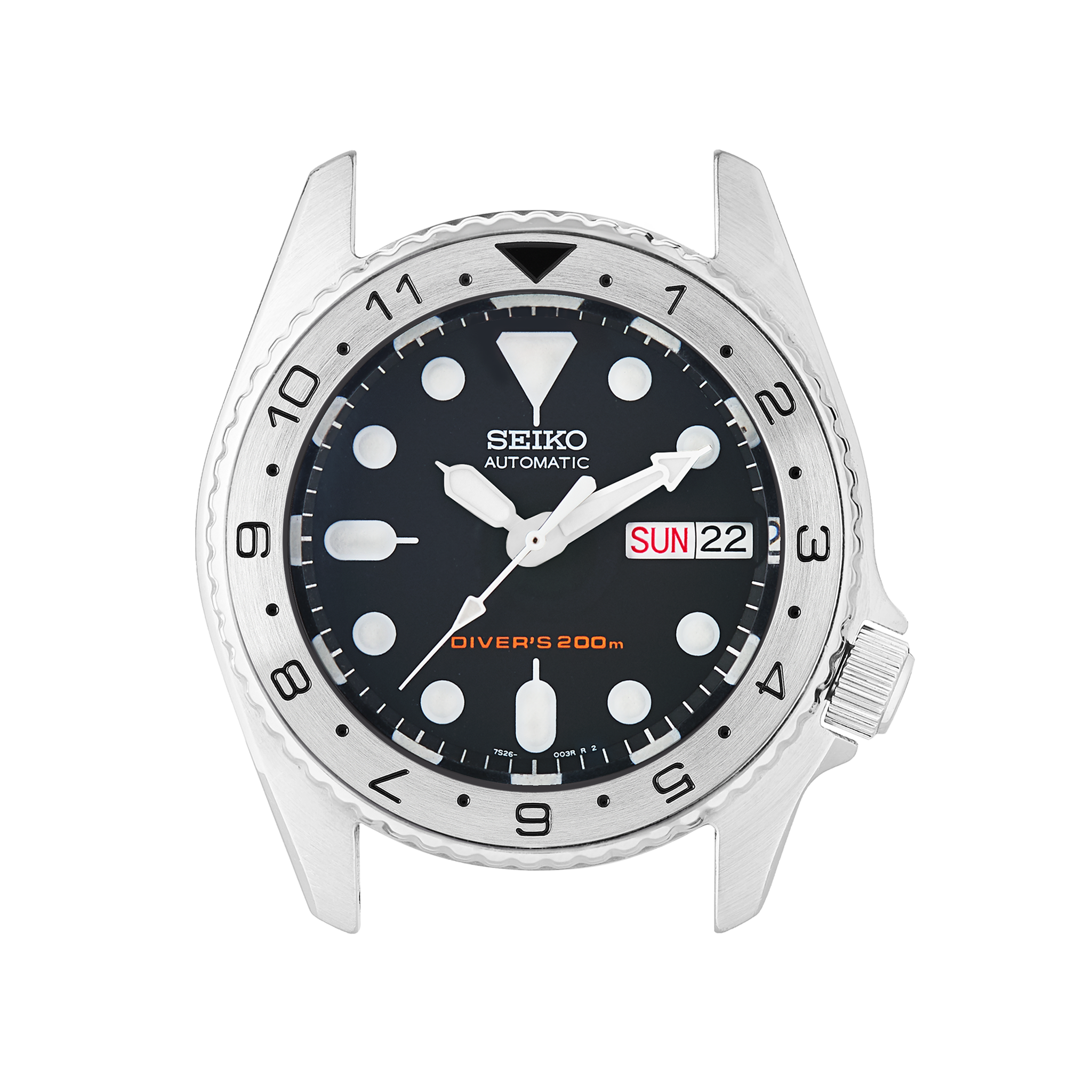 SKX013 Steel Bezel Insert: Dual Time Style Black | namokiMODS