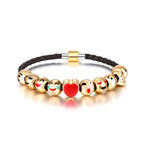 Fashion Emoji Charm Bracelet 10 Bead Gold Plated Bracelet