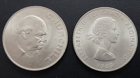 Queen Elizabeth, Churchill, Coin