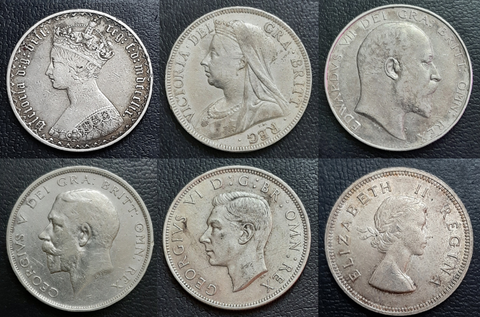 Coins, Silver, Elizabeth, Charles, UK