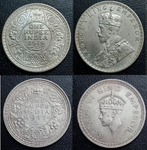 Silver Rupee of George V & Half Silver Rupee of George VI