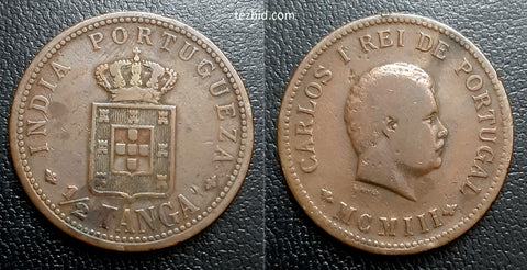 Half Tanga, Indo-Portuguese, Coin, Old, Rare