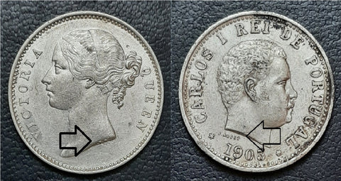 Silver, Coin, William Wyon, Initials, Engraver, V Alves