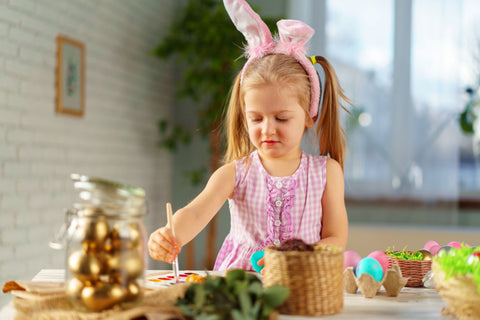 Little Girl Doing Easter Crafts