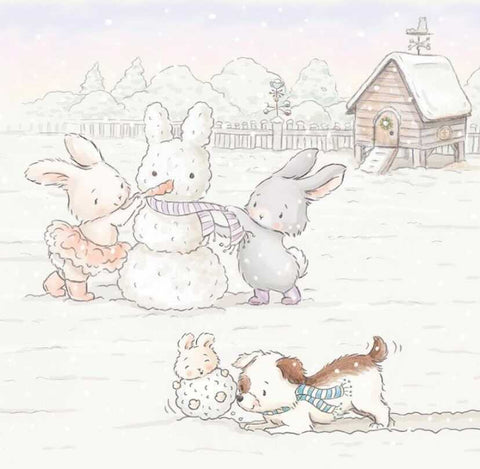 Snow Bunnies Coloring Page