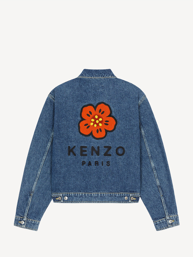 Kenzo BOKE FLOWER CREST DENIM JACKET | myglobaltax.com