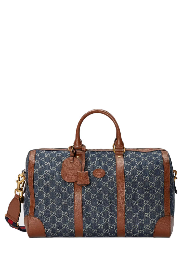 gucci denim duffle bag