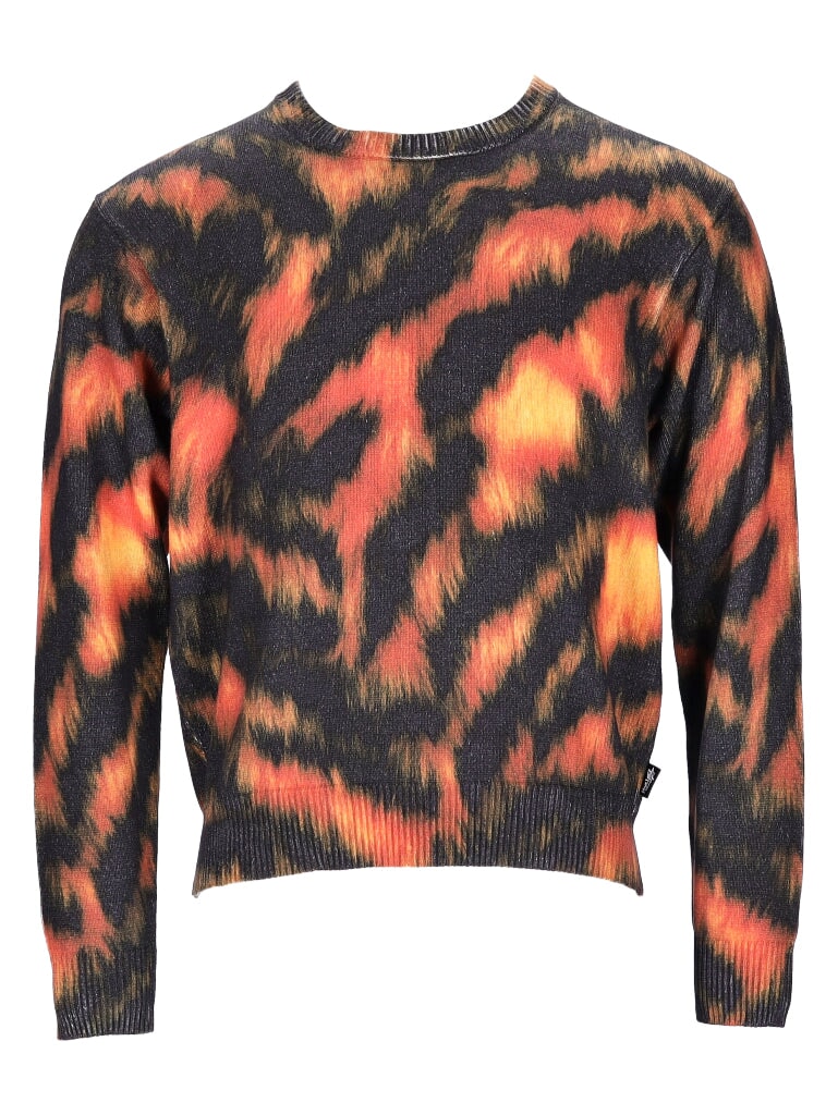 Printed fur sweater