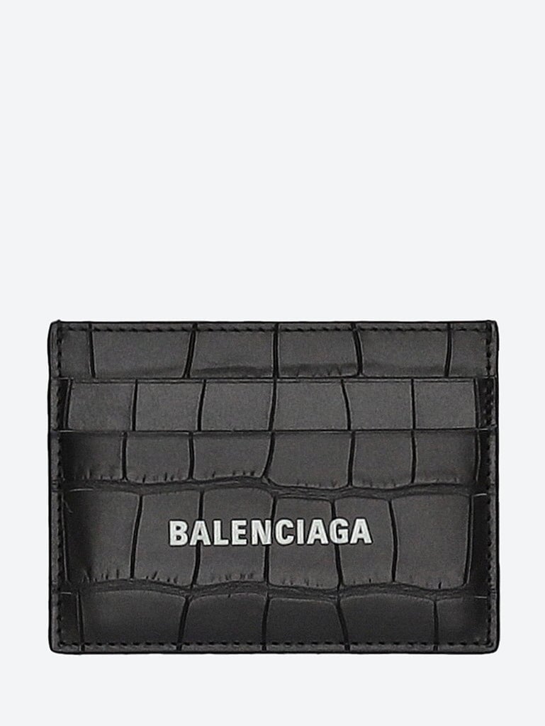 Balenciaga Logo 4 Card Slots 1 Bill Compartment Card Holder Pop  OrangeBlack in Grained Calfskin Leather  US