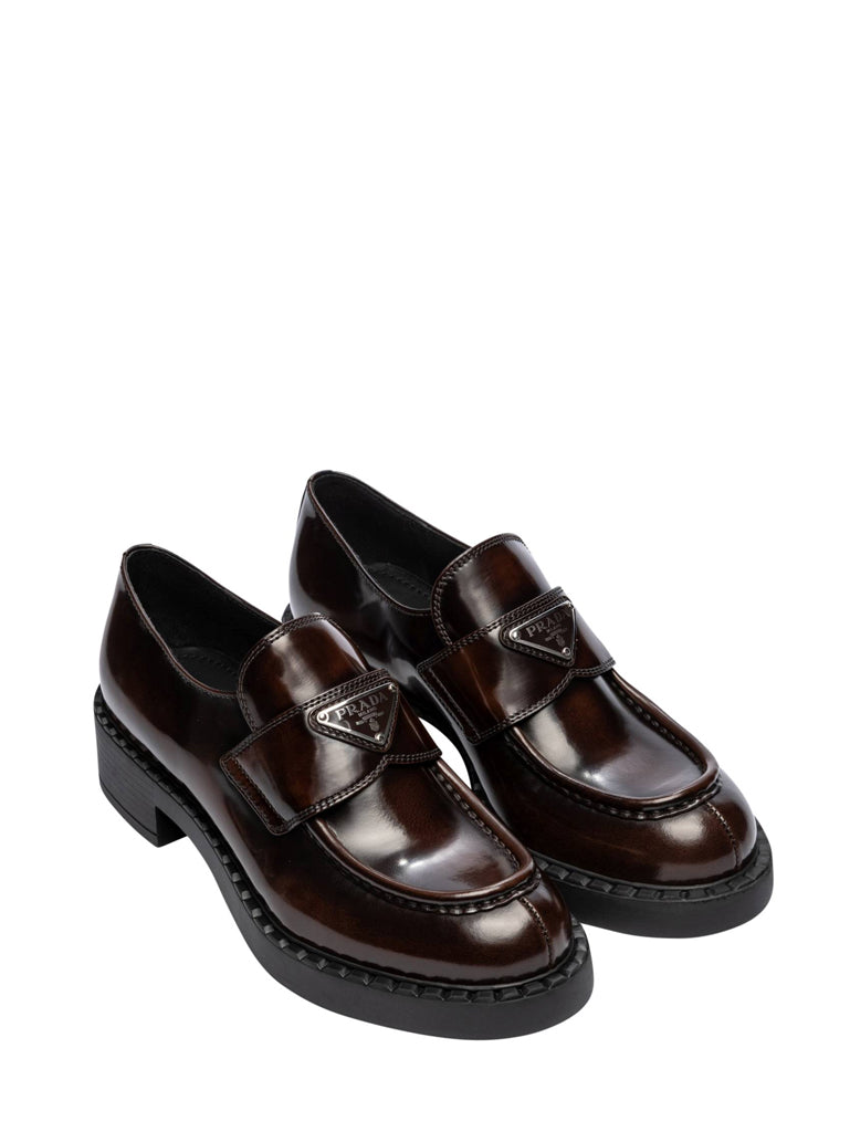 Spazzolato leather loafers - PRADA | SMETS