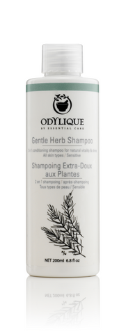 organic shampoo in white plastic bottle