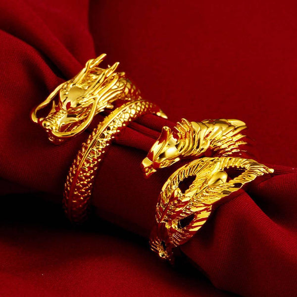 Dragon Phoenix Couple Rings – Wyvern's Hoard