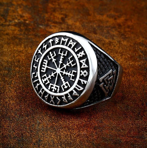 Vegvisir Rune Signet Ring – Wyvern's Hoard