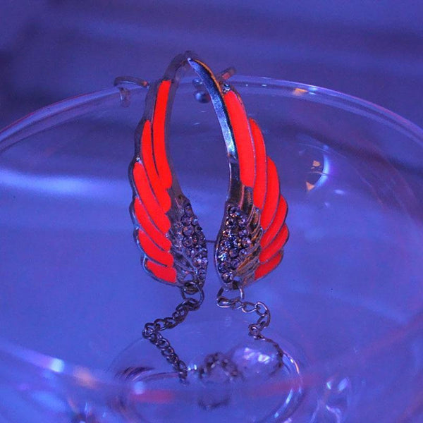 red glow in the dark earrings