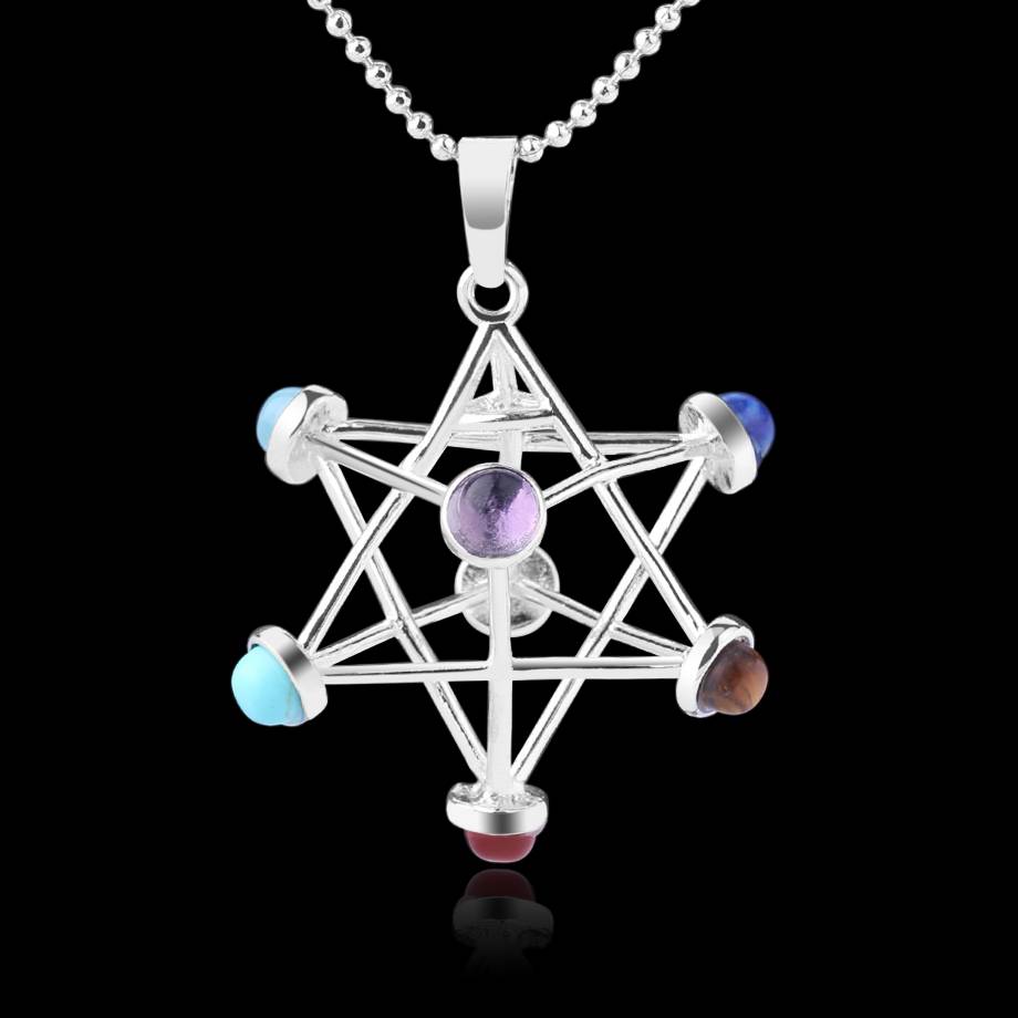Sacred Merkaba Star Chakra Stone Necklace