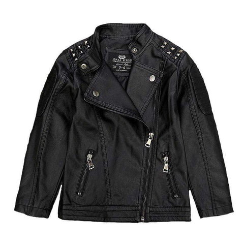 Black Leather Jackets Kids, Kids Leather Jacket Outerwear