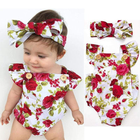 Baby girl romper with bow - Mindful Yard