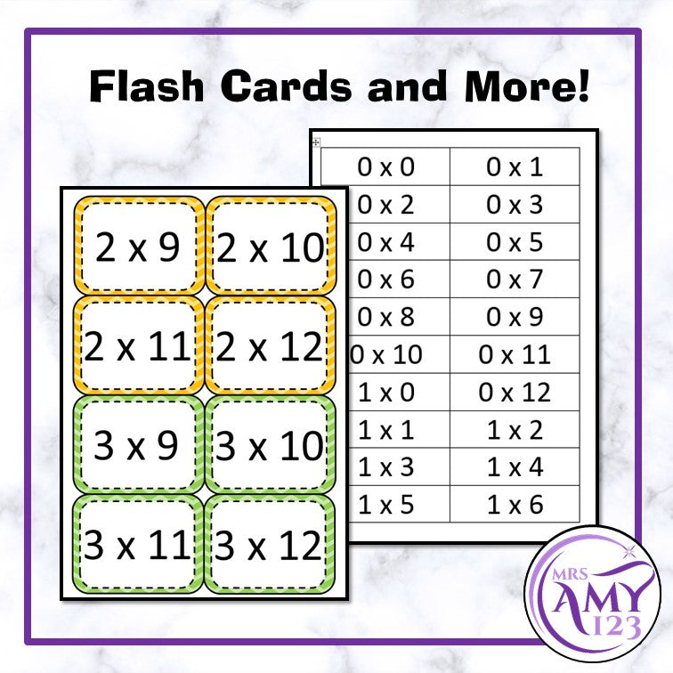 Multiplication/Times Table Posters, Flash Cards and More! Many design