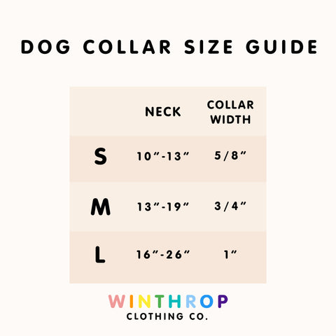 Winthrop Clothing Co. Dog Collar Size Guide