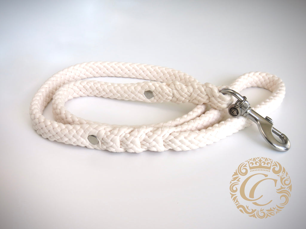 Marine Grade Rope Dog Leash Nautical Dog Leash Handmade in Rhode Island  Fair Leads classic white -  Canada