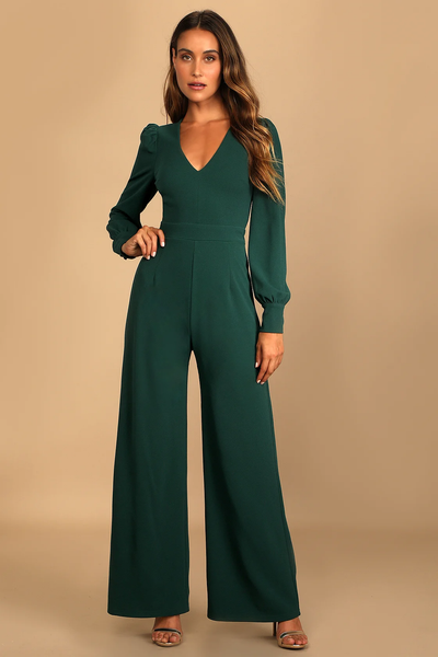 Long Sleeve Wide-Leg Jumpsuit