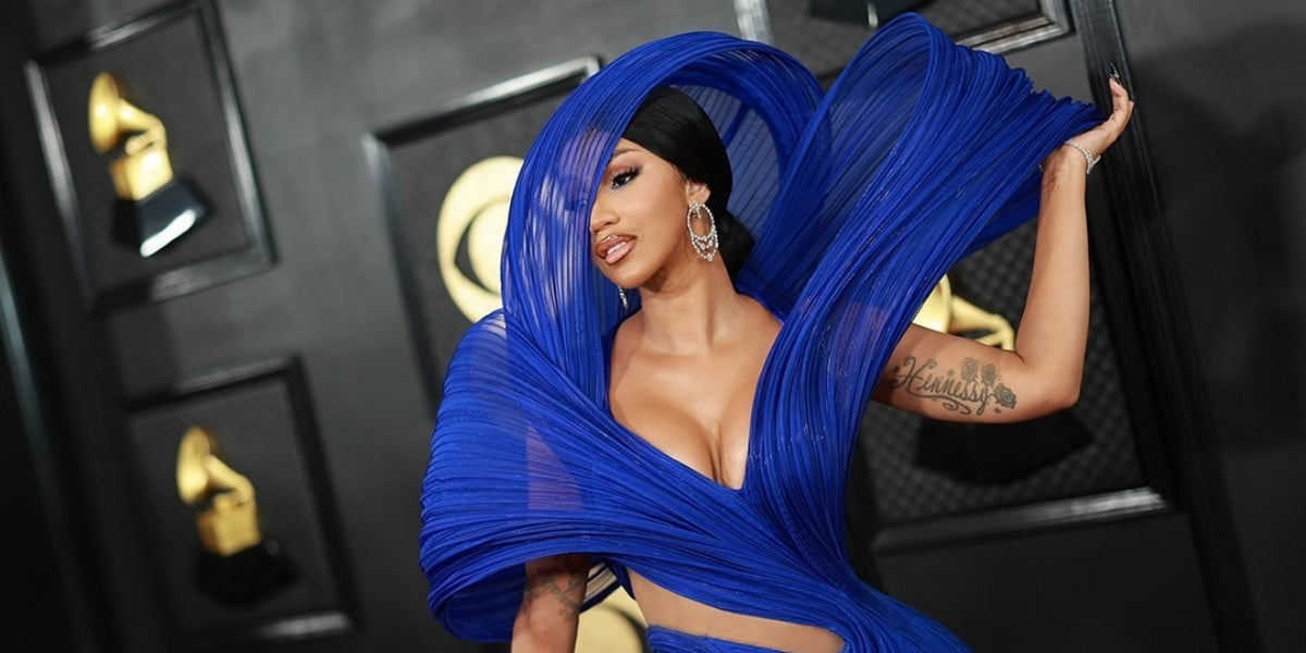 Cardi B Wore a Blue Gown at the Grammys 2023