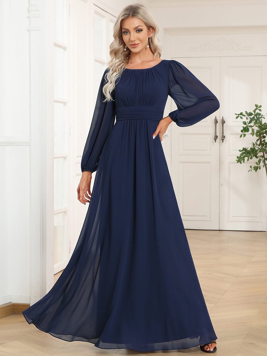 Navy Chiffon Bridesmaid Dresses