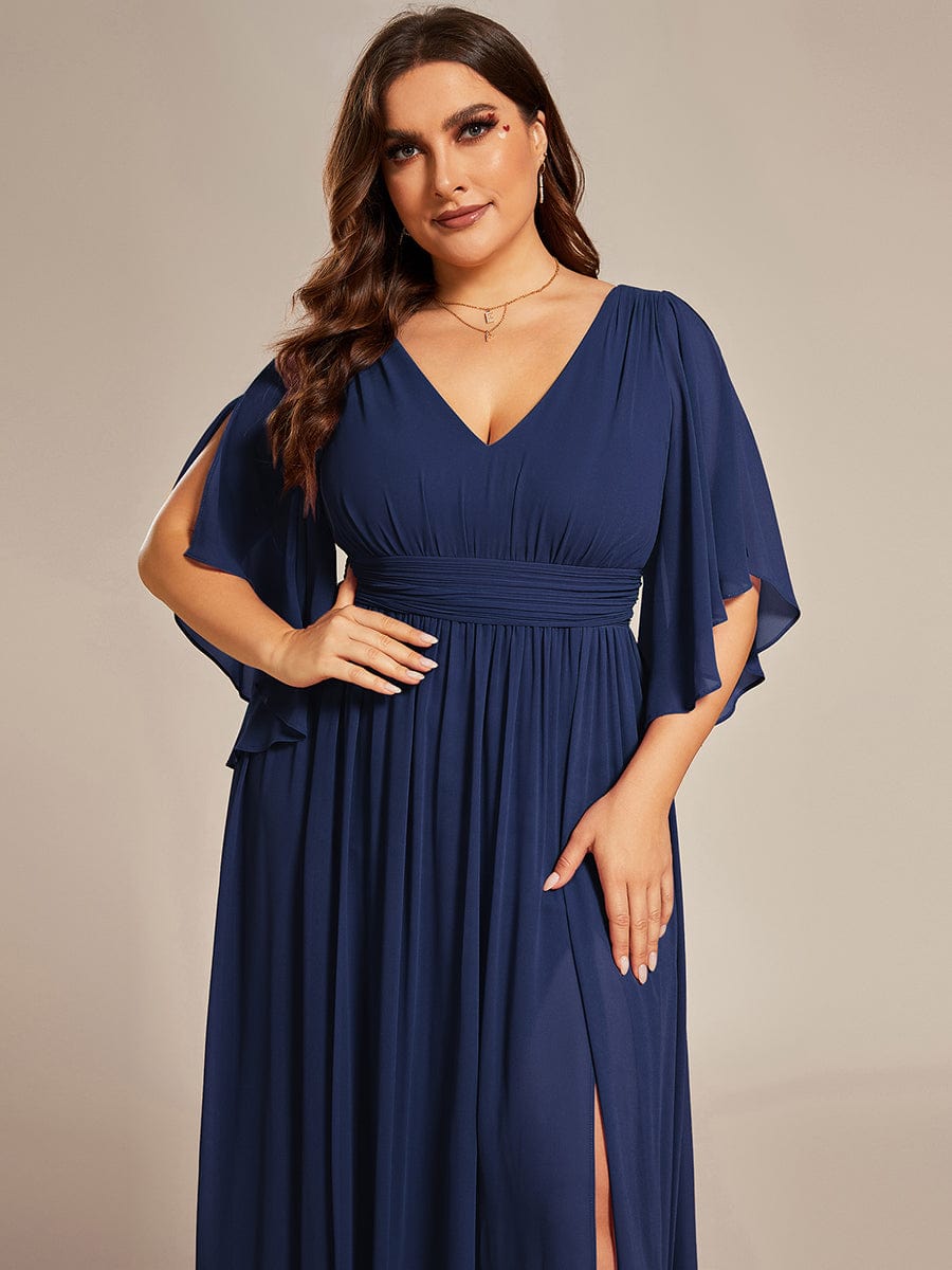 Plus Size V-Neck A-Line Chiffon Bridesmaid Dress