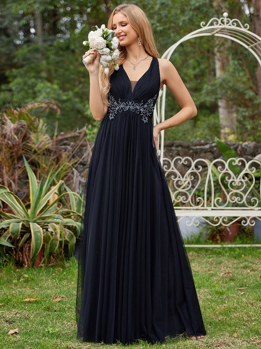 Elegant Sleeveless V-Neck A-Line Bridesmaid Dress