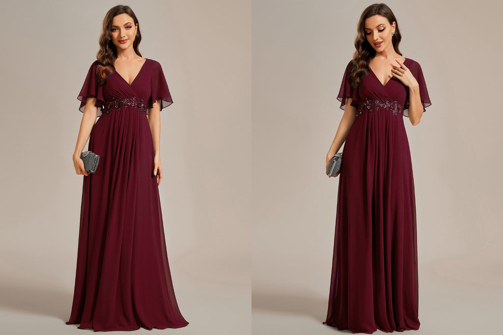 Empire waist v-neck maxi dress