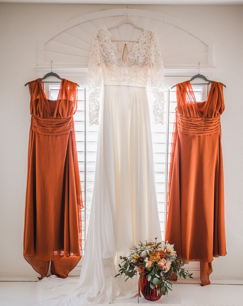 finding the burnt orange bridesmaid dress
