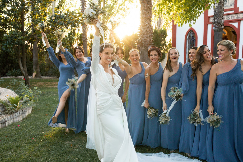 dusty blue bridesmaid dress