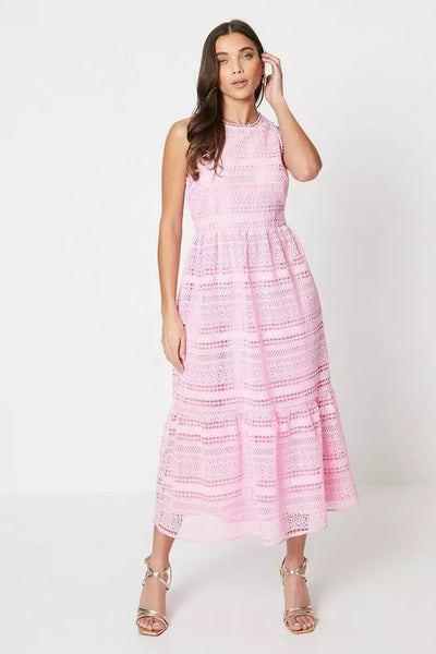 Petite Lace Sleeveless Midaxi Dress