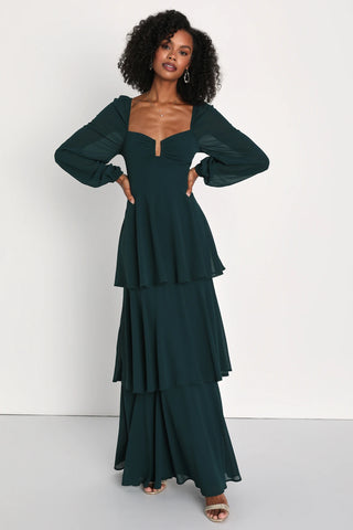 Long Sleeve Tiered Maxi Dress