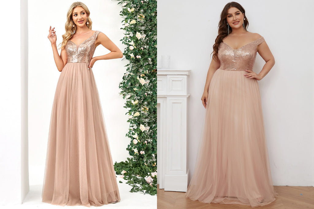 Rose Gold Sequin Bridesmaid Dress