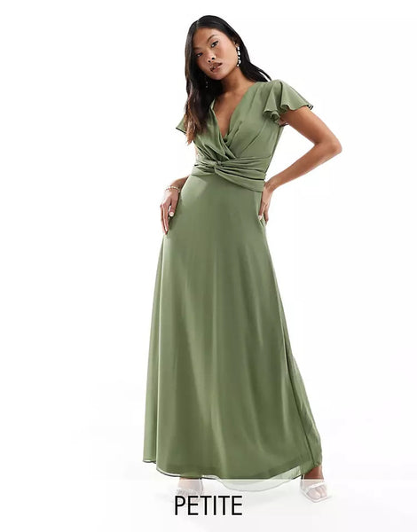 TFNC Petite wrap front maxi dress