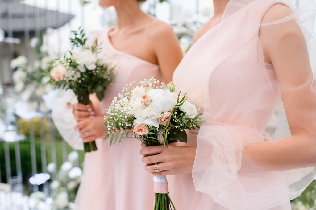 accessorizing the pink bridesmaid dress