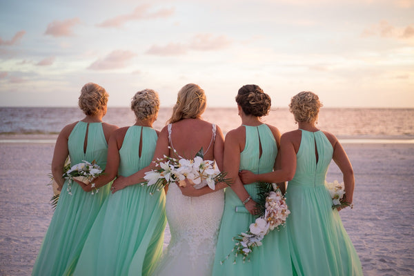 sage green bridesmaid dress for beach wedding