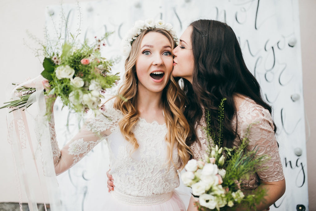 bride and bridesmaid