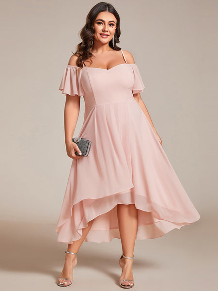 cold shoulder pink dress