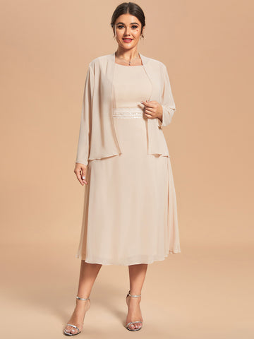 Custom Size Charming Two-Piece A-Line Mother of the Bride Dress with Long Sleeves Top