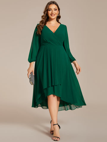 Long Sleeve Midi Dress in Dark Green