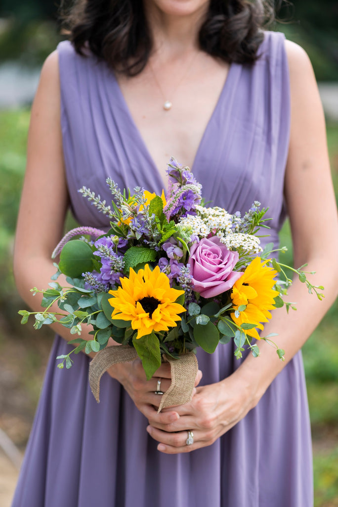 gypsophila and sunflower